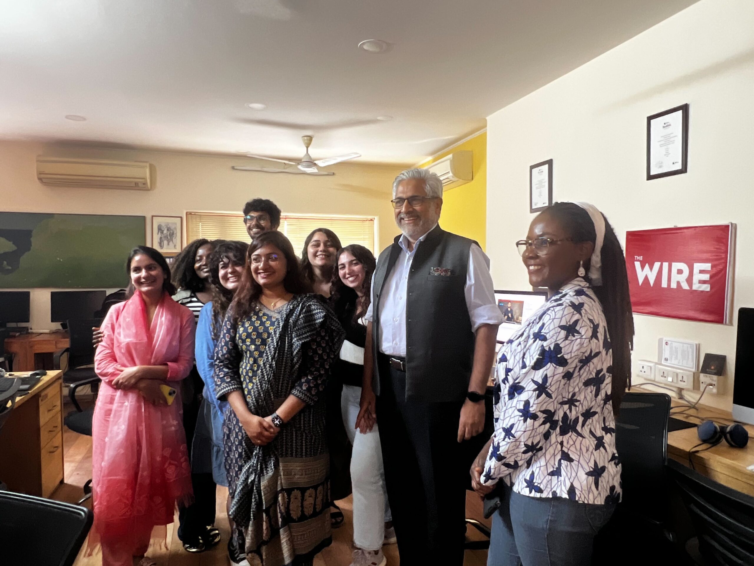 Ankita with her students at The Wire's office in Delhi, India